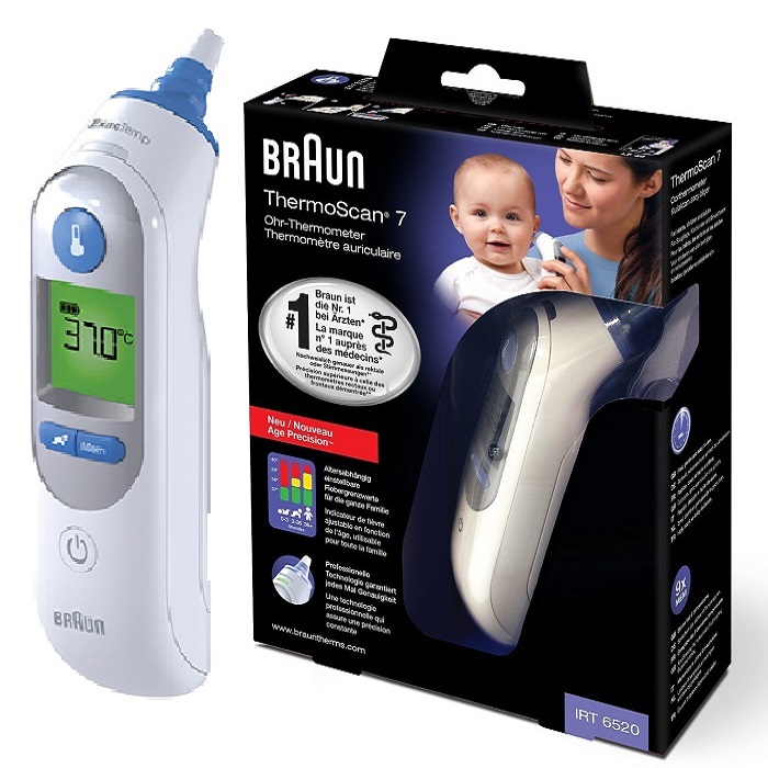 Braun ThermoScan 7 + IRT 6525 with Age Precision and night mode