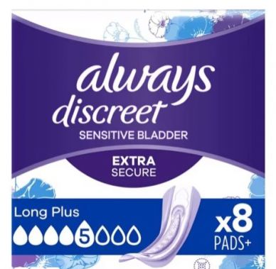 Always Discreet Long Plus Pads 8s